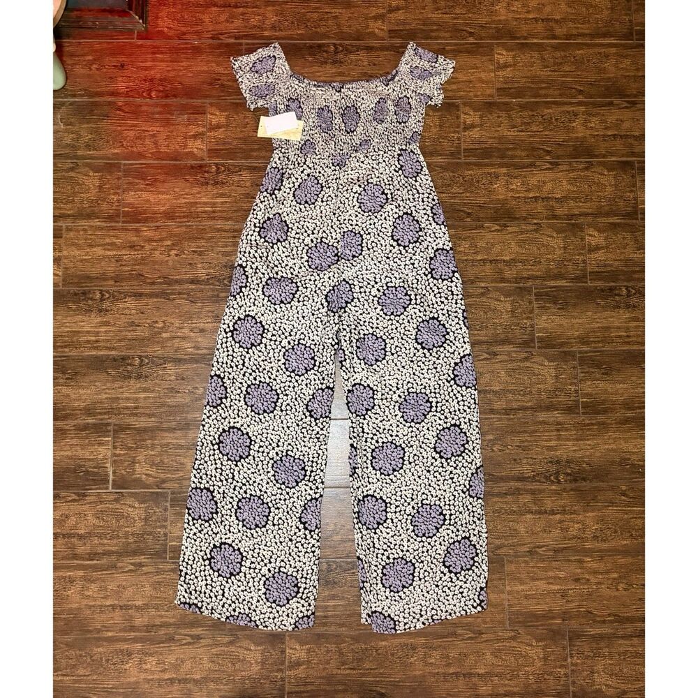 Rewind NWT Smocked Floral Wide-Leg Jumpsuit - M